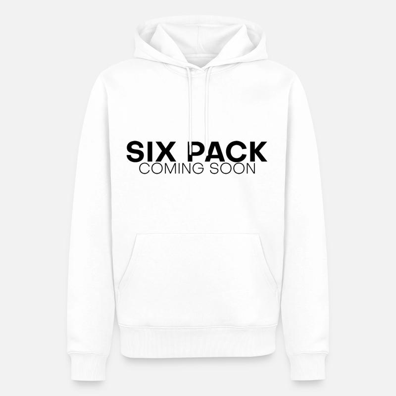 Six Pack à venir 16 - Sweat à capuche Premium bio Homme - blanc