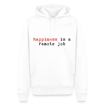 Le bonheur est un travail à distance 2 - Sweat à capuche Premium bio Homme - blanc - Devant - Nico (187cm)