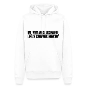 What Are Clouds Made Of, Linux Servers Mostly 10 - Männer Premium Bio Hoodie - Weiß - Vorne - Nico (187cm)