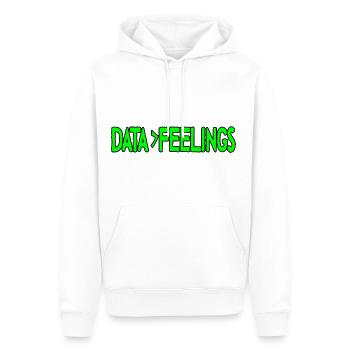 Les données sont plus grandes que les sentiments 4 - Sweat à capuche Premium bio Homme - blanc - Devant - Nico (187cm)