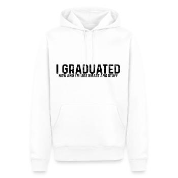 I Graduated Now And I'm Like Smart And Stuff 5 - Männer Premium Bio Hoodie - Weiß - Vorne - Nico (187cm)