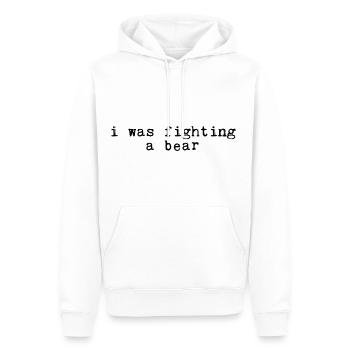 Je combattais un ours 12 - Sweat à capuche Premium bio Homme - blanc - Devant - Nico (187cm)