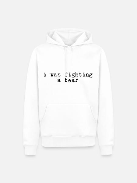 Je combattais un ours 12 - Sweat à capuche Premium bio Homme - blanc