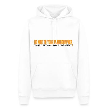 Be Nice To Photographer, They Still Have To Edit 4 - Männer Premium Bio Hoodie - Weiß - Vorne - Nico (187cm)