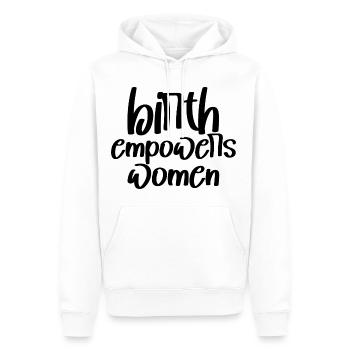 La naissance autonomise les femmes 3 - Sweat à capuche Premium bio Homme - blanc - Devant - Nico (187cm)