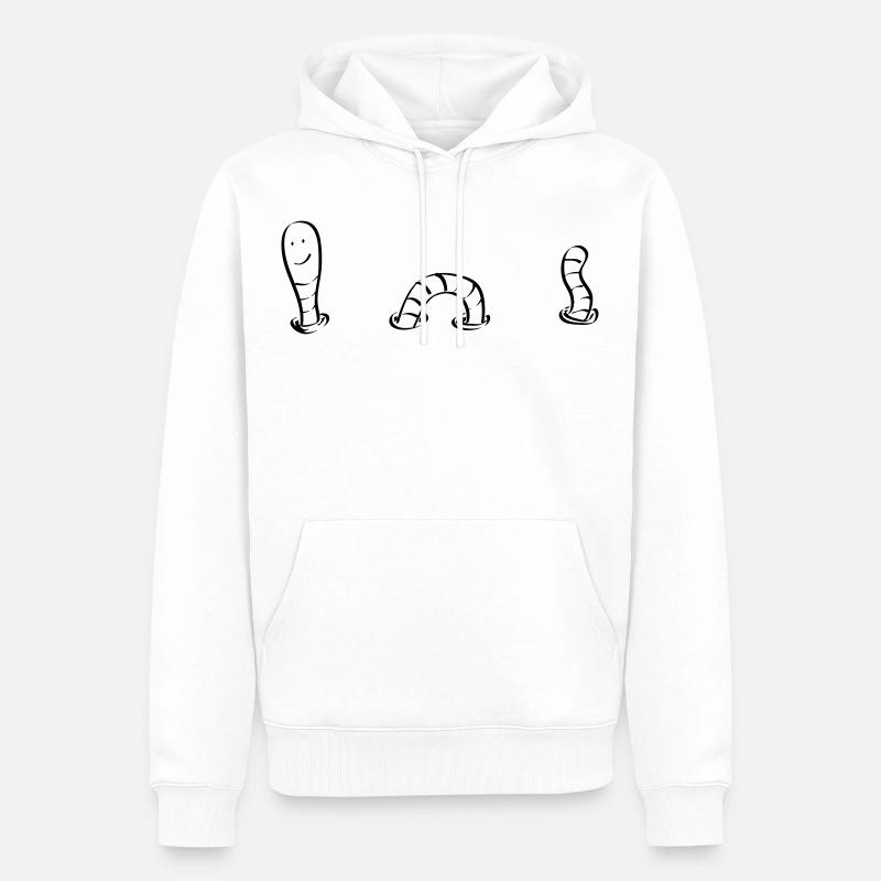 Wurm - Männer Premium Bio Hoodie - Weiß