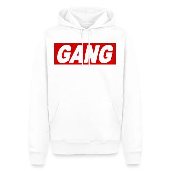 GANG cooler Spruch Obey Zeichen Geschenkidee - Männer Premium Bio Hoodie - Weiß - Vorne - Nico (187cm)
