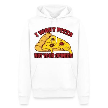 Je veux de la pizza, pas votre opinion 3 - Sweat à capuche Premium bio Homme - blanc - Devant - Nico (187cm)