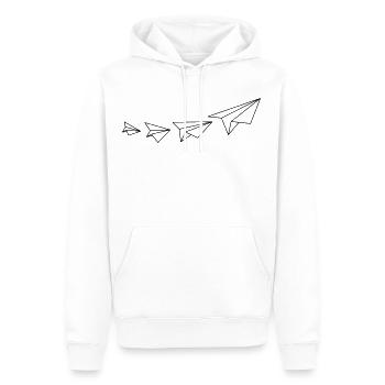 Papierflieger - Männer Premium Bio Hoodie - Weiß - Vorne - Nico (187cm)