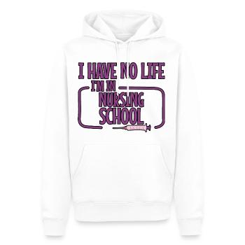 Je n’ai pas de vie Je suis à l’école d’infirmières 2 - Sweat à capuche Premium bio Homme - blanc - Devant - Nico (187cm)