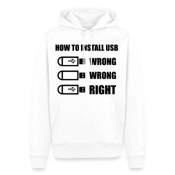 How To Install Usb - Männer Premium Bio Hoodie - Weiß - Vorne - Nico (187cm)