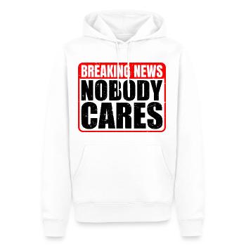 Breaking News, Nobody Cares 13 - Männer Premium Bio Hoodie - Weiß - Vorne - Nico (187cm)