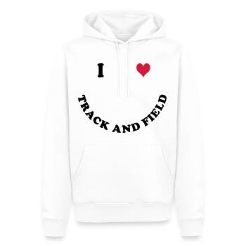 Athlétisme - Sweat à capuche Premium bio Homme - blanc - Devant - Nico (187cm)