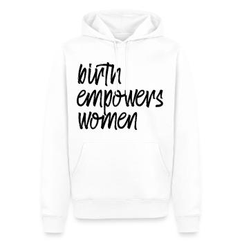 La naissance autonomise les femmes 4 - Sweat à capuche Premium bio Homme - blanc - Devant - Nico (187cm)
