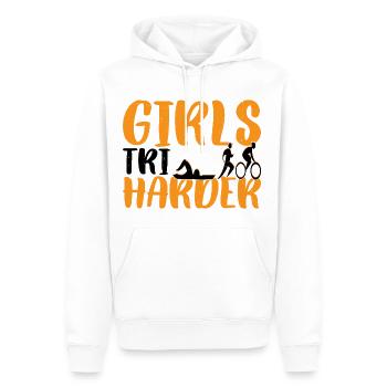 Girls Tri Harder 6 - Men’s Premium Organic Hoodie - white - Front - Nico (187cm)