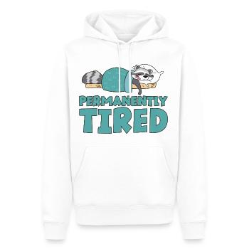 Permanently Tired 2 - Men’s Premium Organic Hoodie - white - Front - Nico (187cm)