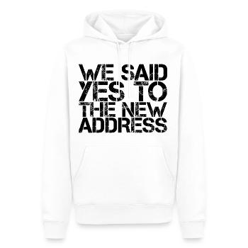 We Said Yes To The New Address 3 - Männer Premium Bio Hoodie - Weiß - Vorne - Nico (187cm)
