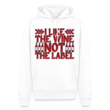 J’aime le vin, pas l’étiquette 18 - Sweat à capuche Premium bio Homme - blanc - Devant - Nico (187cm)