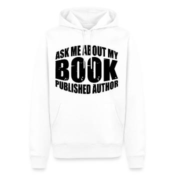 Ask Me About My Book, Published Author 4 - Männer Premium Bio Hoodie - Weiß - Vorne - Nico (187cm)