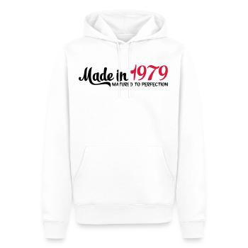 1979 - Männer Premium Bio Hoodie - Weiß - Vorne - Nico (187cm)