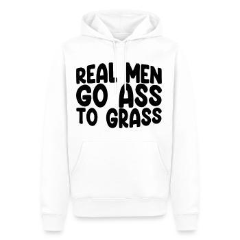 Real Men Go Ass To Grass 3 - Männer Premium Bio Hoodie - Weiß - Vorne - Nico (187cm)