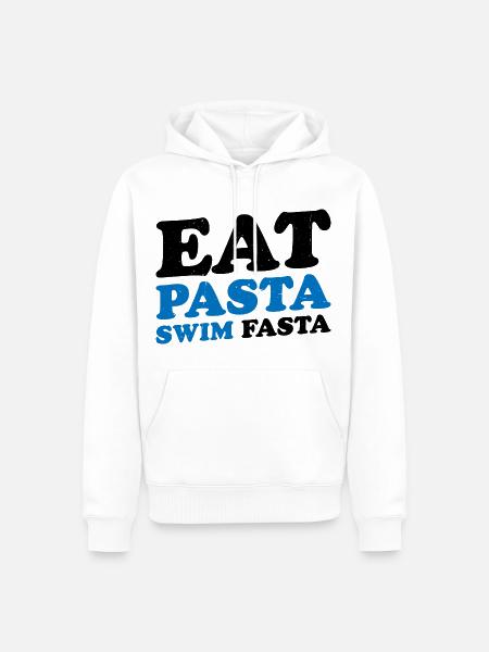 Eat Pasta Swim Fasta 15 - Men’s Premium Organic Hoodie - white