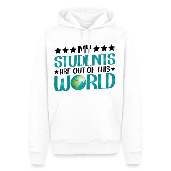 My Students Are Out Of This World 13 - Männer Premium Bio Hoodie - Weiß - Vorne - Nico (187cm)
