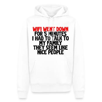 Le wifi est tombé en panne pendant 5 minutes - Sweat à capuche Premium bio Homme - blanc - Devant - Nico (187cm)