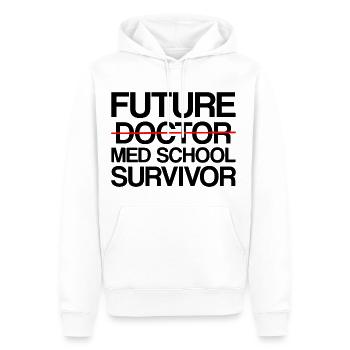 Futur survivant de l’école de médecine - Sweat à capuche Premium bio Homme - blanc - Devant - Nico (187cm)