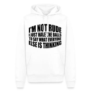 The Balls To Say What Everyone Else Is Thinking 4 - Men’s Premium Organic Hoodie - white - Front - Nico (187cm)