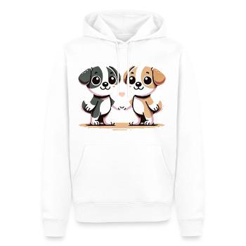 Two Cute Dog Friends Holding Hands - Männer Premium Bio Hoodie - Weiß - Vorne - Nico (187cm)