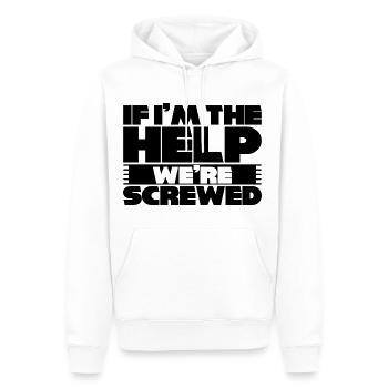 If I'm The Help, We're Screwed 3 - Männer Premium Bio Hoodie - Weiß - Vorne - Nico (187cm)