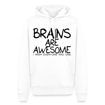 Les cerveaux sont géniaux, j’aimerais que tout le monde en ait un 3 - Sweat à capuche Premium bio Homme - blanc - Devant - Nico (187cm)