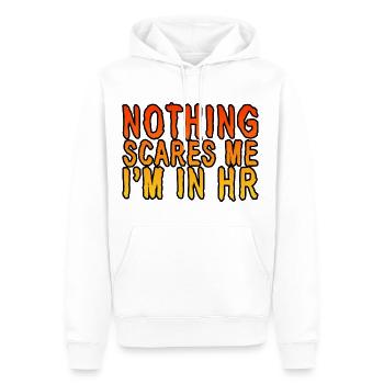 Nothing Scares Me I'm In HR - Männer Premium Bio Hoodie - Weiß - Vorne - Nico (187cm)