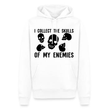 I Collect The Skulls Of My Enemies - Men’s Premium Organic Hoodie - white - Front - Nico (187cm)