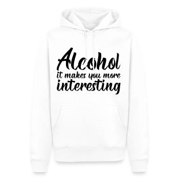 L’alcool, ça vous rend plus intéressant - Sweat à capuche Premium bio Homme - blanc - Devant - Nico (187cm)