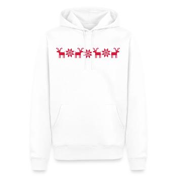 Moose Stars Norvège Scandinavie Noël moche - Sweat à capuche Premium bio Homme - blanc - Devant - Nico (187cm)
