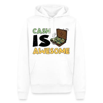 L’argent est génial 7 - Sweat à capuche Premium bio Homme - blanc - Devant - Nico (187cm)