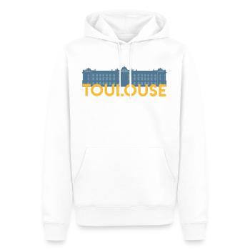 Toulouse - Männer Premium Bio Hoodie - Weiß - Vorne - Nico (187cm)