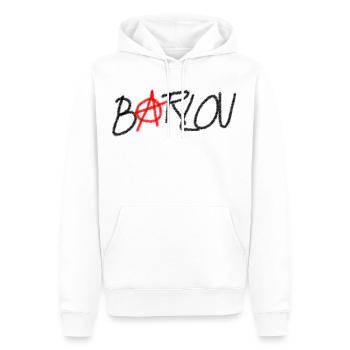 barlou - Sweat à capuche Premium bio Homme - blanc - Devant - Nico (187cm)