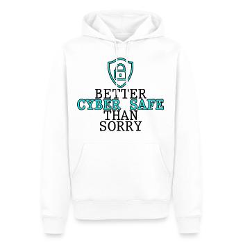 Mieux vaut cyber-sécurité que désolé 2 - Sweat à capuche Premium bio Homme - blanc - Devant - Nico (187cm)