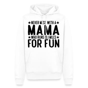 Never Mess With A Mama Who Runs 13.1 Miles 4 - Männer Premium Bio Hoodie - Weiß - Vorne - Nico (187cm)