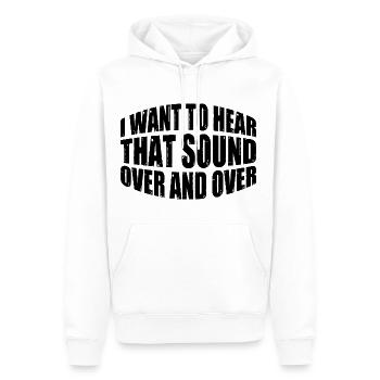 Je veux entendre ce son encore et encore 4 - Sweat à capuche Premium bio Homme - blanc - Devant - Nico (187cm)