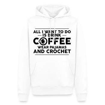 Tout ce que je veux, c’est boire du café 3 - Sweat à capuche Premium bio Homme - blanc - Devant - Nico (187cm)