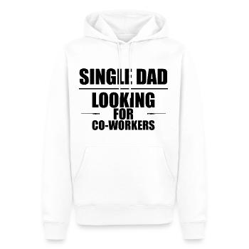 Single Dad Looking For Co-workers 2 - Men’s Premium Organic Hoodie - white - Front - Nico (187cm)