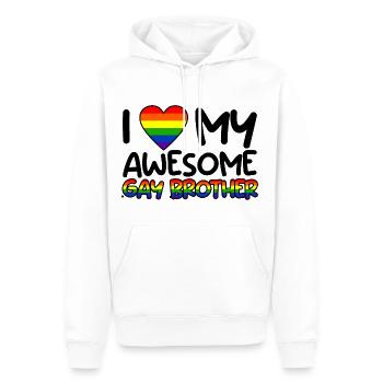 J’aime mon frère gay génial 2 - Sweat à capuche Premium bio Homme - blanc - Devant - Nico (187cm)