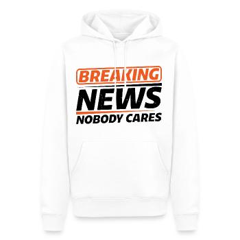 Breaking News, Nobody Cares 14 - Männer Premium Bio Hoodie - Weiß - Vorne - Nico (187cm)