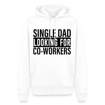Single Dad Looking For Co-workers 4 - Men’s Premium Organic Hoodie - white - Front - Nico (187cm)