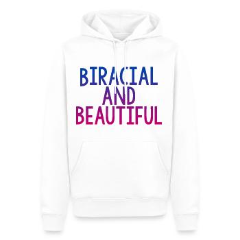 Biracial et beau 4 - Sweat à capuche Premium bio Homme - blanc - Devant - Nico (187cm)