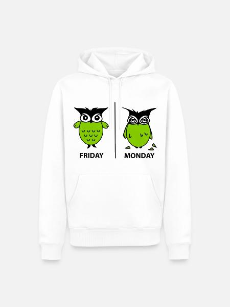 Wochenende der Eulen - Männer Premium Bio Hoodie - Weiß